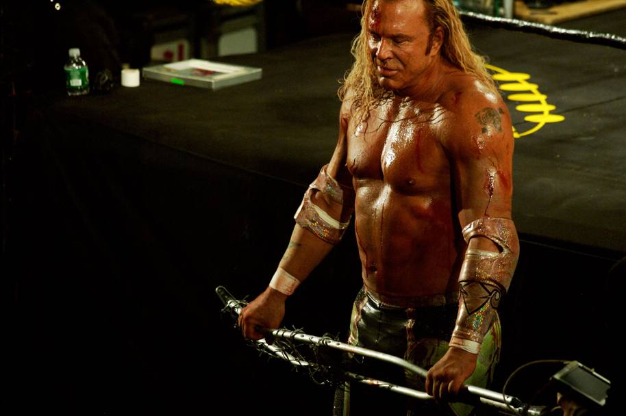 Sul set del film Wrestler nel 2008